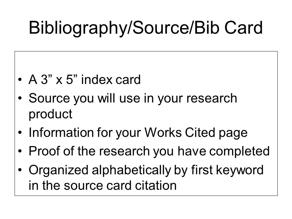 Mla bibliography information card